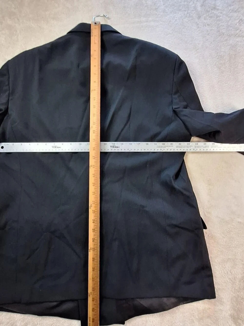 Nino Cerruti Suit Mens 44 Black Wool Double Breasted Ventless Jacket Pants